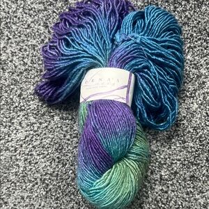 LOrna’s  Lion. & LambHand-Dyed Gradient Yarn Skein in Teal, Purple & Aqua